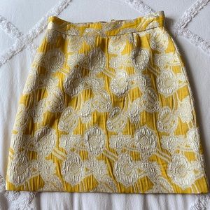 kate spade Gold Floral Jacquard Mini Skirt Size 4